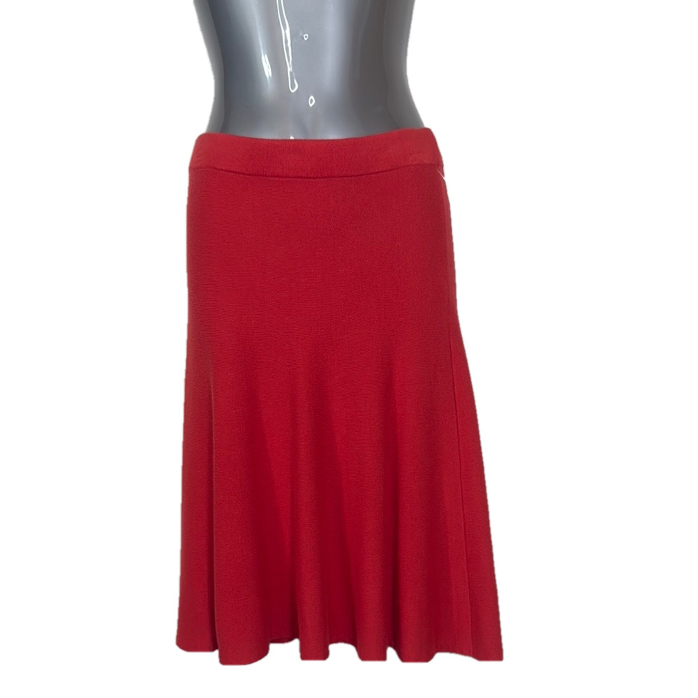 Express Orange Red Midi A-Line Skirt SKU0259